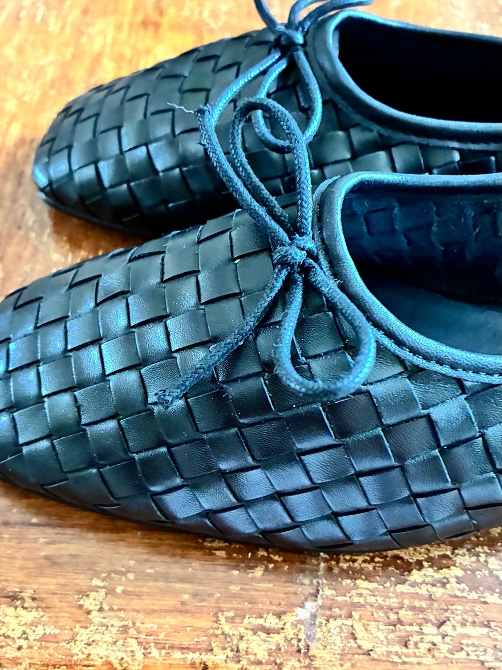 Quince Black Woven Bow Ballet Flats - Picture 4 of 6